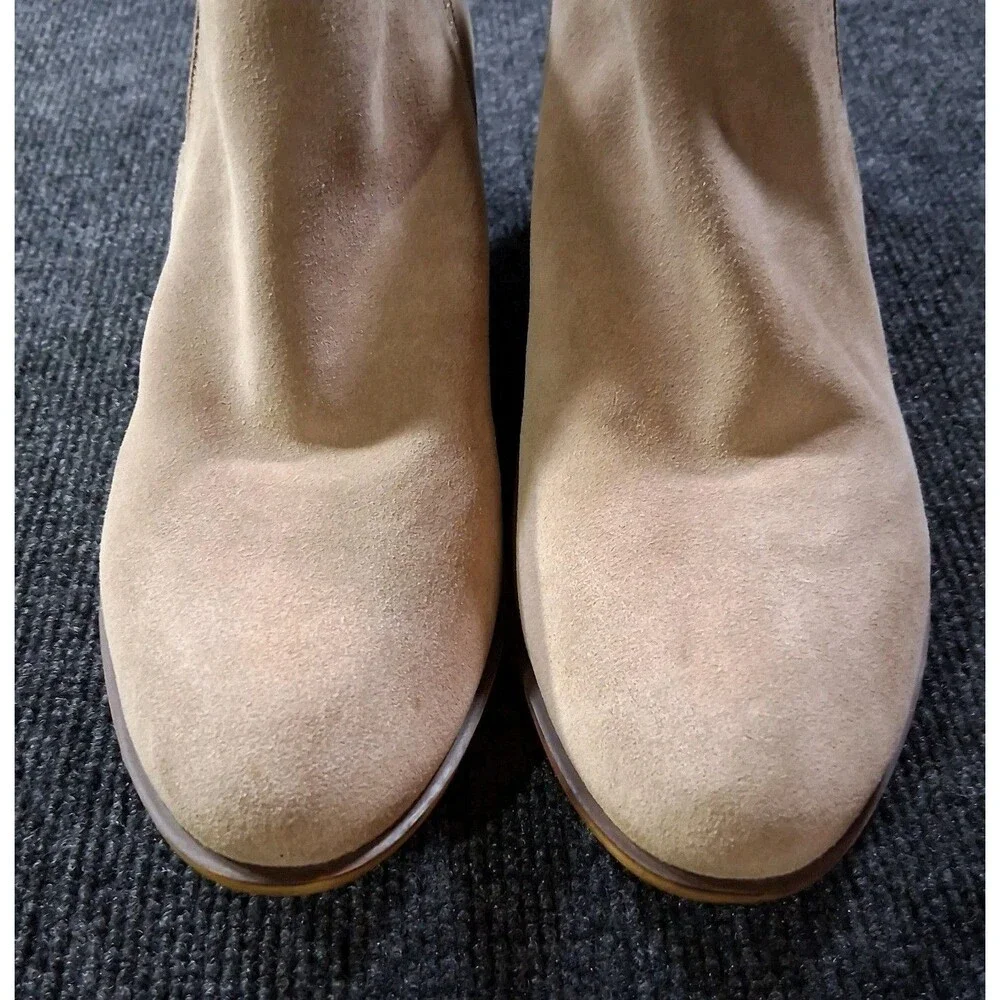 Lucky Brand Tan Suede Ankle Booties Sz 12M Bohemian Chic Western Cowgirl